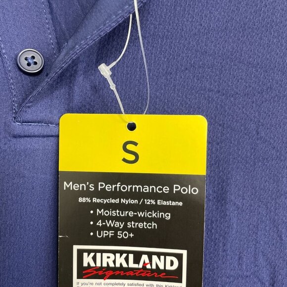 NEW Performance Men's S Polo Shirt Kirkland Signature Moisture-Wicking Blue - Picture 6 of 8